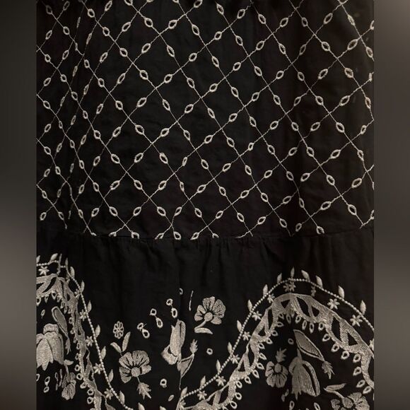 By Anthropologie Size 4 Marisol Off The Shoulder Embroidered Boho Midi Dress - Picture 4 of 16